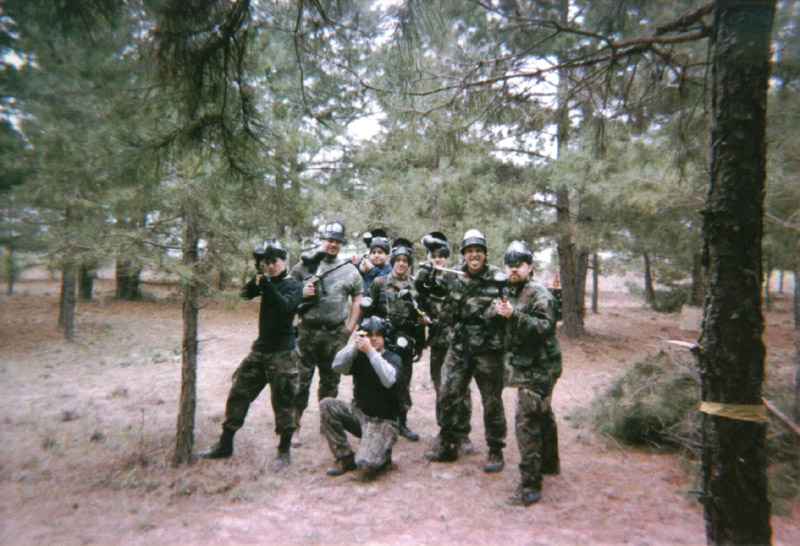 Group of paintball players posing together