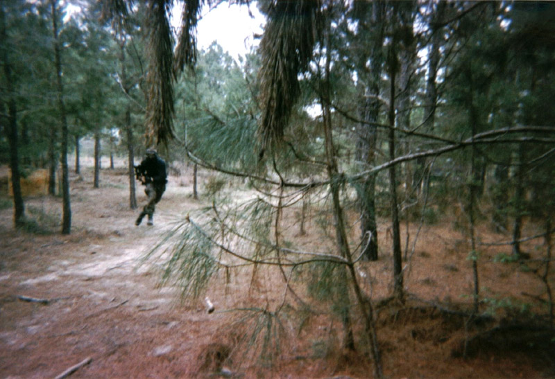 Player moving near a brush barrier